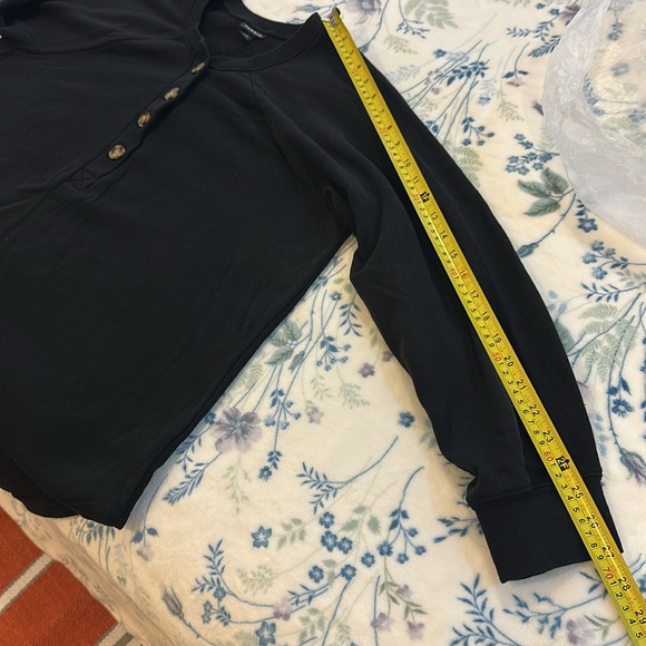 Torrid Black Long Sleeve Henley Sweatshirt - Picture 13 of 16